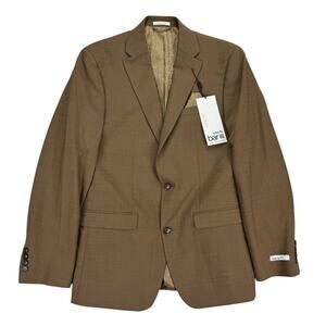 Bar III Mens Slim Fit Solid Active Stretch Suit Jacket Rust Copper 38R